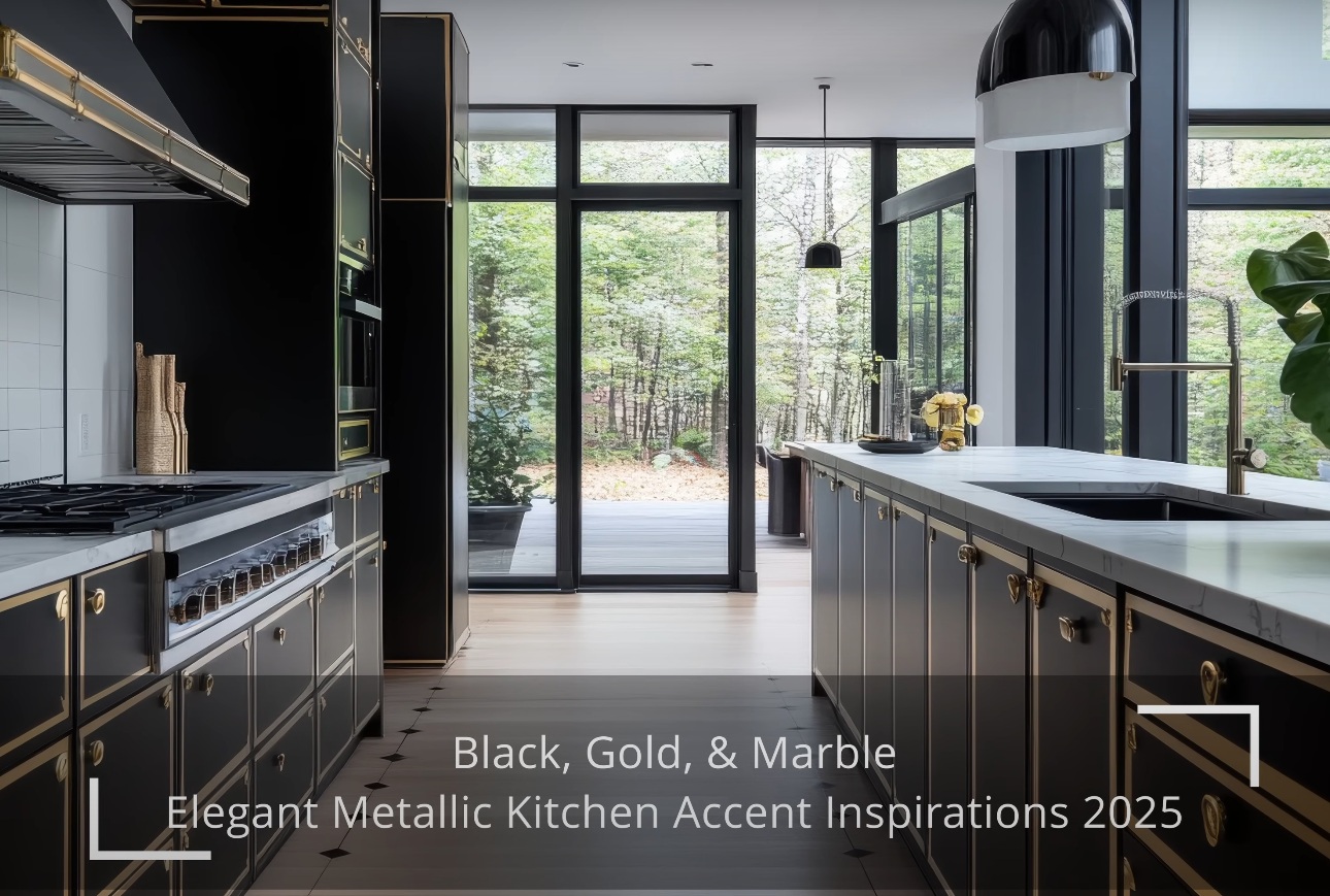 Black Gold & Marble Elegant Metallic Kitchen Colors for 2025