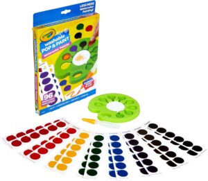 Crayola Watercolor Pop & Paint Palette, Washable Paint Kit, Less Mess Watercolor Paint Set for Kids, Arts & Crafts, Toddler Gifts