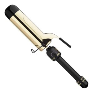 HOT TOOLS New and Improved 24K Gold Professional 2 Extended Barrel Curling Iron with Clamp for Loose Bouncy Curls