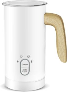 Milk Frother Electric, Coffee Frother, Warm and Cold Milk Foamer,4 IN 1 Automatic Milk Warmer Stainless Steel for Coffee, Latte, Hot Chocolate (White)