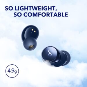 soundcore by Anker Space A40 Auto-Adjustable Active Noise Cancelling Wireless Earbuds, Reduce Noise by Up to 98%, 50H Playtime, Hi-Res Sound, Comfortable Fit, App Customization, Wireless Charge (Blue) Presidents Day Deals