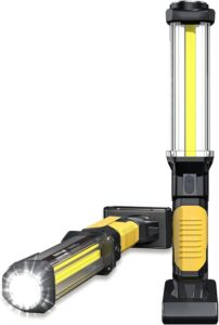 WARSUN Work Light Rechargeable LED 1500 Lumens Super Bright COB Portable Work Lights Magnetic Base and Hook Work Flashlight for Car Repair Machine Emergency