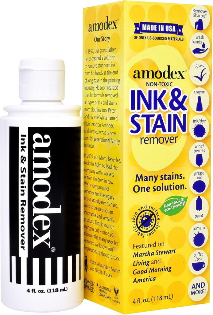 Amodex Products Inc 104 Liquid Ink & Stain Remover 4oz, Fresh and Clean Best Stain Removers